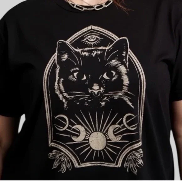 TORRID Nightfall Oversized Mystical Cat Head Graphic Tee NWT Size 2X - Picture 1 of 15